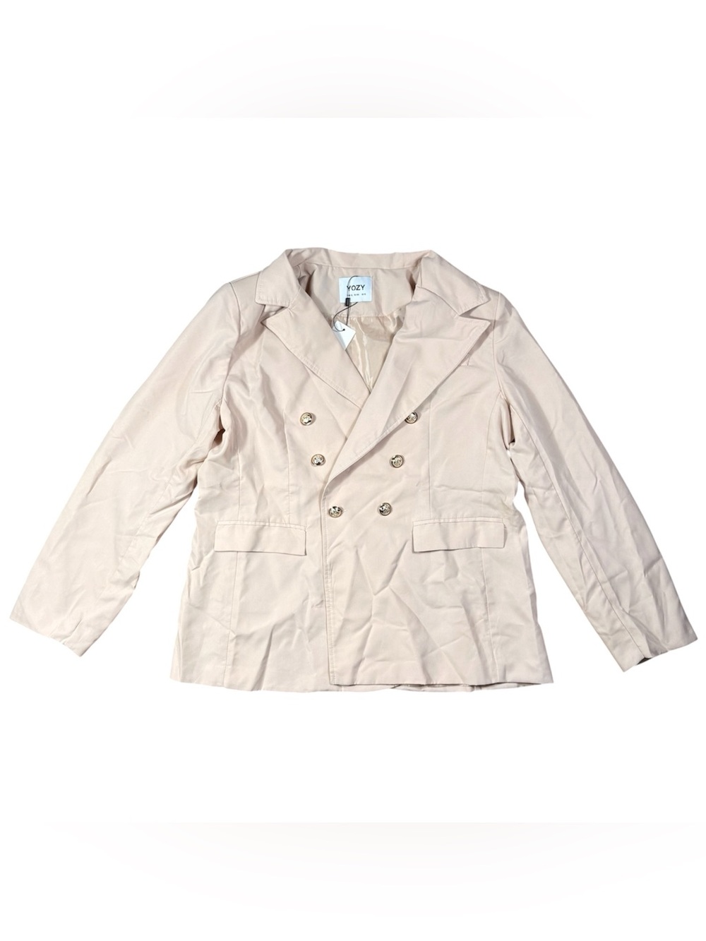 SHEIN Beige Double Breasted Blazer